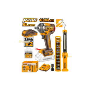 Ingco COSLI23048 Cordless Impact Wrench 400NM Combo Kit with Battery and Charger