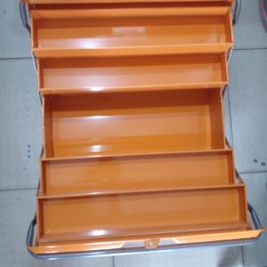 INGCO HTB02 3-Layer Cantilever Metal Tool Box Heavy Duty Carbon Steel Toolbox with 5 Compartments