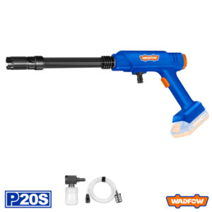 Wadfow WQX1528 20V cordless pressure washer with foam spray gun and water hose for car cleaning
