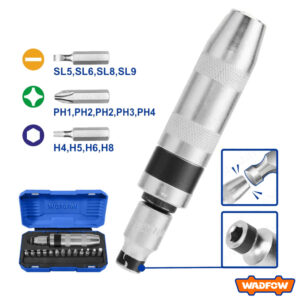 WADFOW WYM1B13 13 Pcs Impact Driver Set with Cr-V Screwdriver Bits and Storage Box