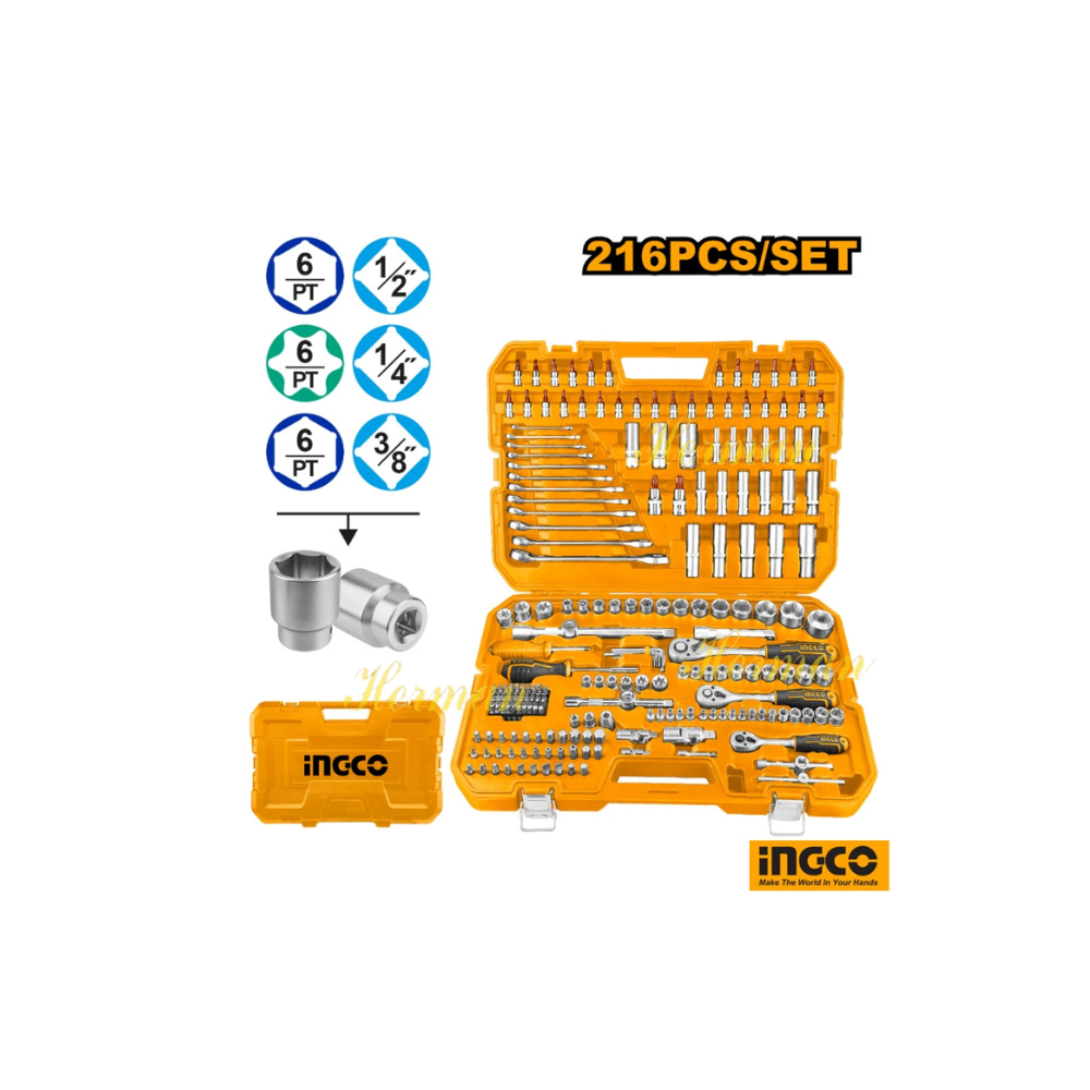 Inco Set INGCO 216 Pcs Premium Combination Tool Set with Toolbox – Industrial Grade